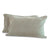 Two soft, rectangular, light gray linen pillows against a white background, suggesting a peaceful and comfortable ambiance suitable for a contemporary home interior with luxury Delilah Home Hemp Pillowcase Set.