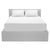 A white bed with Protect-A-Bed Basic Waterproof Mattress Protector on the mattress.