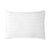 A Stearns & Foster Down Halo Pillow™ | 600 Fill Power with subtle stripe detailing, isolated on a white background, suggesting a minimalist and comfortable bedding accessory.