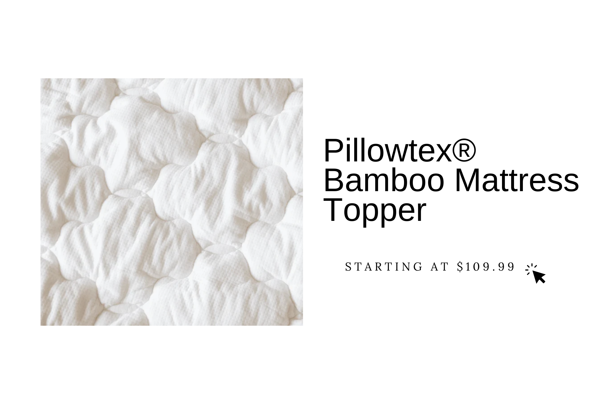 Bamboo mattress topper sold at Pillows.com