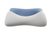 The OPULENCE Glacier Ergonomic Memory Foam Pillow by Opulence is a contoured, ergonomic pillow designed for neck support. It features a two-tone design with a gray bottom half and a blue top half. Its wavy, hourglass shape cradles the head and neck, providing comfort and proper alignment, while the temperature-regulating fabric ensures coolness.