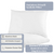 A Dania Down Daniadown Primafil Synthetic Pillow featuring machine wash compatibility, soft/medium support with polyester cluster fiber, available in standard (20 x 26 in), queen (20 x 30 in).