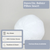 A round, white pillow insert is displayed against a neutral background. The image features the text "Down Etc. Decorative Pillow Insert | Ball" at the top right. Icons and text on the left highlight "Dry Clean," "100% Cotton Cover," and "Feathers & Down." A note at the bottom right states "Various Sizes Available.